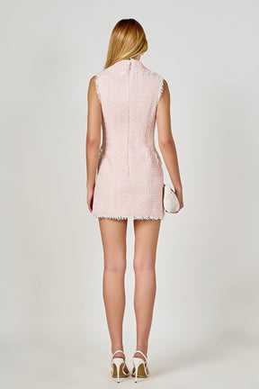 ENDLESS ROSE - Premium Check Tweed Mini Dress - DRESSES available at Objectrare