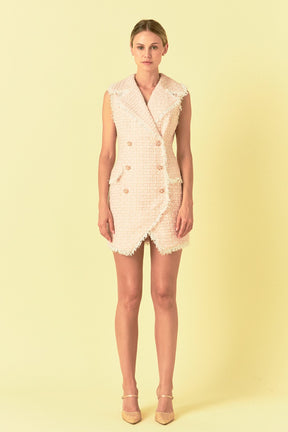 ENDLESS ROSE - Endless Rose - Premium Check Tweed Mini Dress - DRESSES available at Objectrare