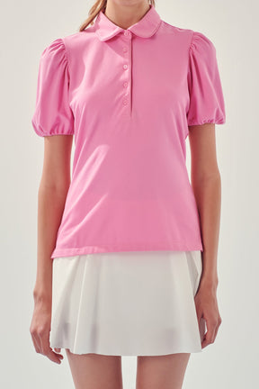 ENGLISH FACTORY - Puff Sleeve Jersey Top - TOPS available at Objectrare