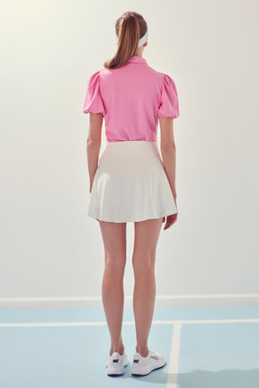 ENGLISH FACTORY - Puff Sleeve Jersey Top - TOPS available at Objectrare
