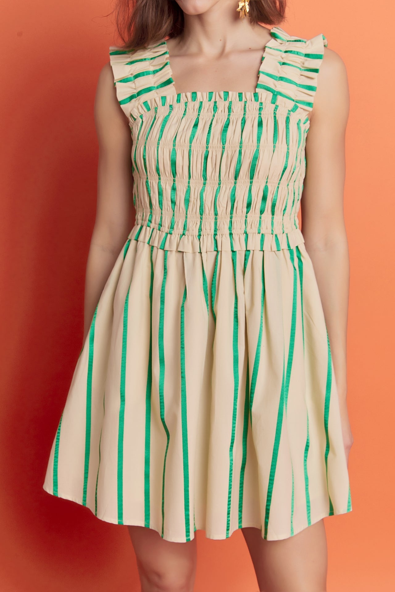 ENGLISH FACTORY - English Factory - Stripe Ruffled Midi Dress - DRESSES available at Objectrare