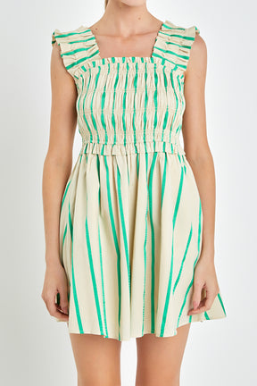 ENGLISH FACTORY - Stripe Ruffled Midi Dress - DRESSES available at Objectrare