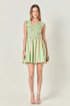Stripe Ruffled Midi Dress