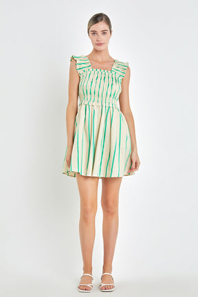 ENGLISH FACTORY - Stripe Ruffled Midi Dress - DRESSES available at Objectrare
