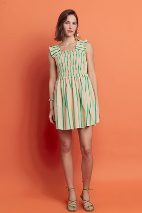 ENGLISH FACTORY - English Factory - Stripe Ruffled Midi Dress - DRESSES available at Objectrare