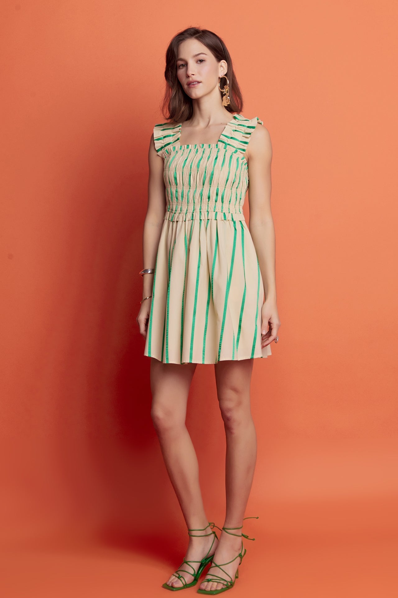 ENGLISH FACTORY - English Factory - Stripe Ruffled Midi Dress - DRESSES available at Objectrare