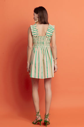 ENGLISH FACTORY - English Factory - Stripe Ruffled Midi Dress - DRESSES available at Objectrare