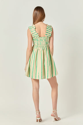 Stripe Ruffled Midi Dress