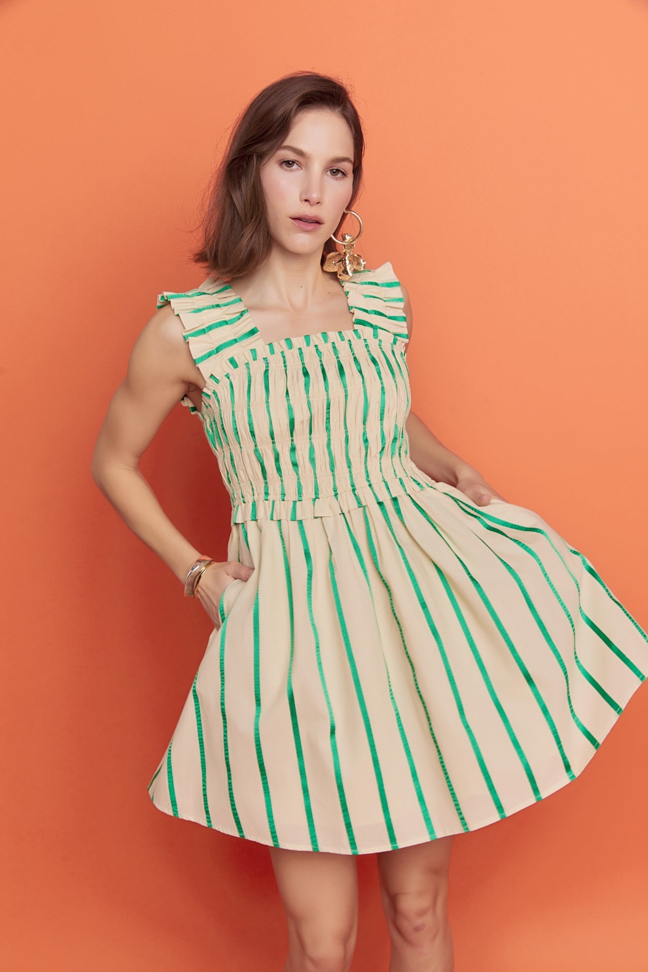 ENGLISH FACTORY - English Factory - Stripe Ruffled Midi Dress - DRESSES available at Objectrare