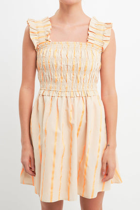 ENGLISH FACTORY - Stripe Ruffled Midi Dress - DRESSES available at Objectrare