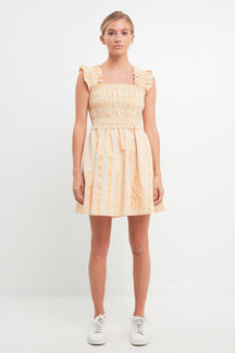 ENGLISH FACTORY - Stripe Ruffled Midi Dress - DRESSES available at Objectrare