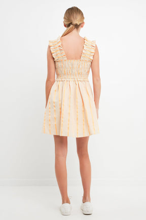 ENGLISH FACTORY - English Factory - Stripe Ruffled Midi Dress - DRESSES available at Objectrare