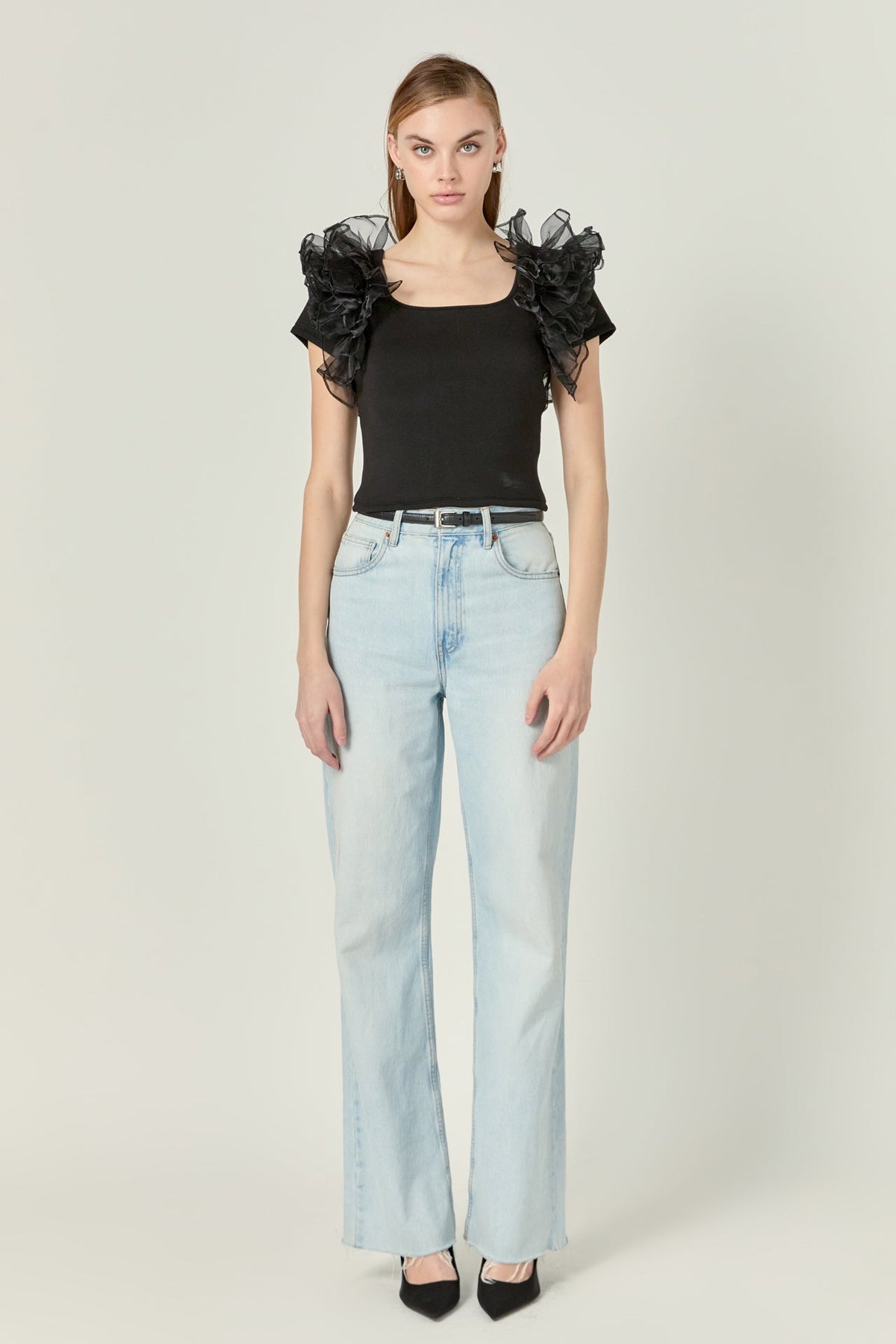 Contrast Organza Top
