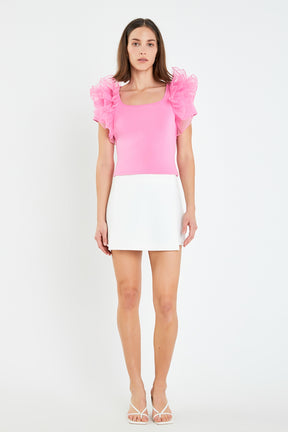 ENGLISH FACTORY - Contrast Organza Top - TOPS available at Objectrare