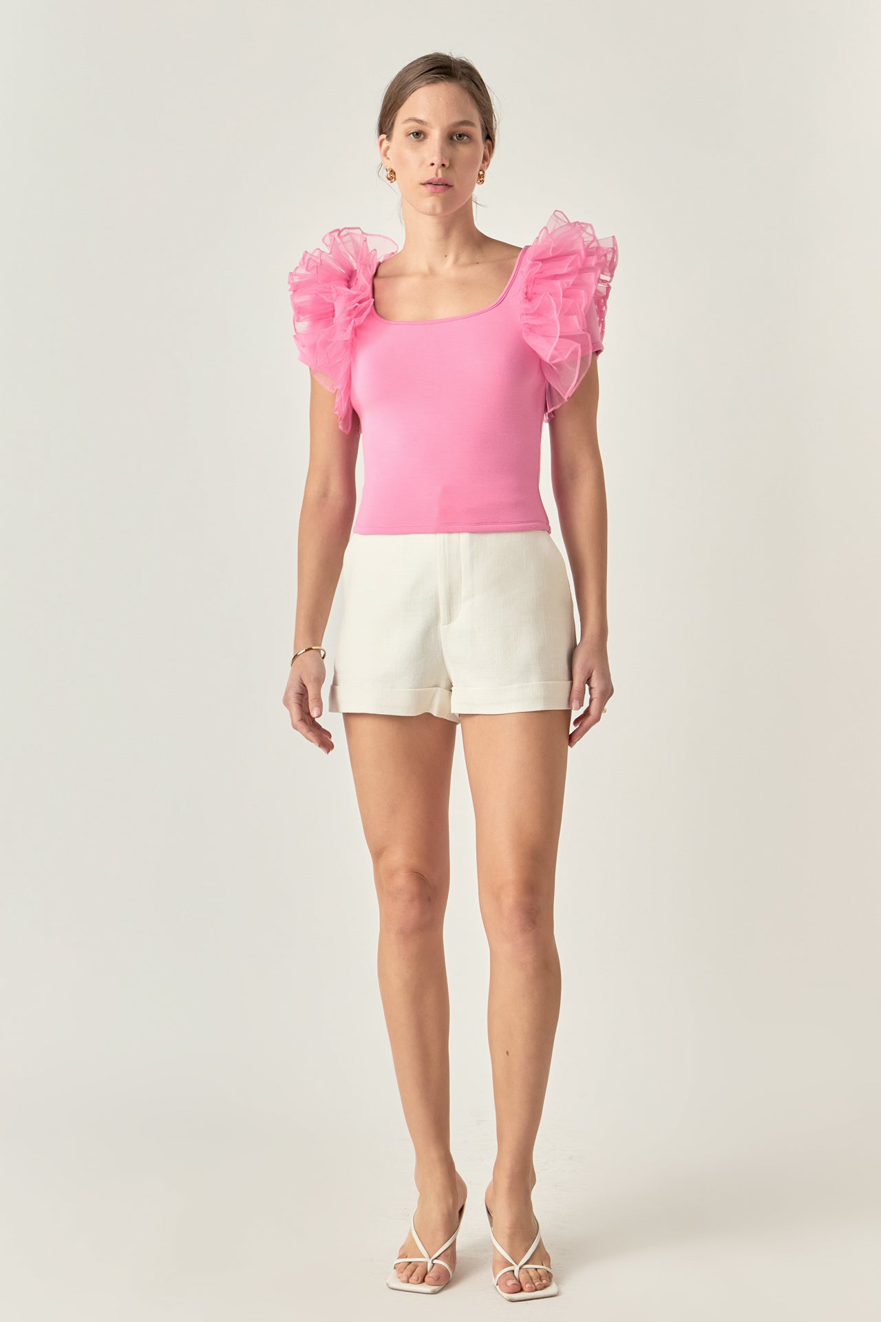 ENGLISH FACTORY - Contrast Organza Top - TOPS available at Objectrare