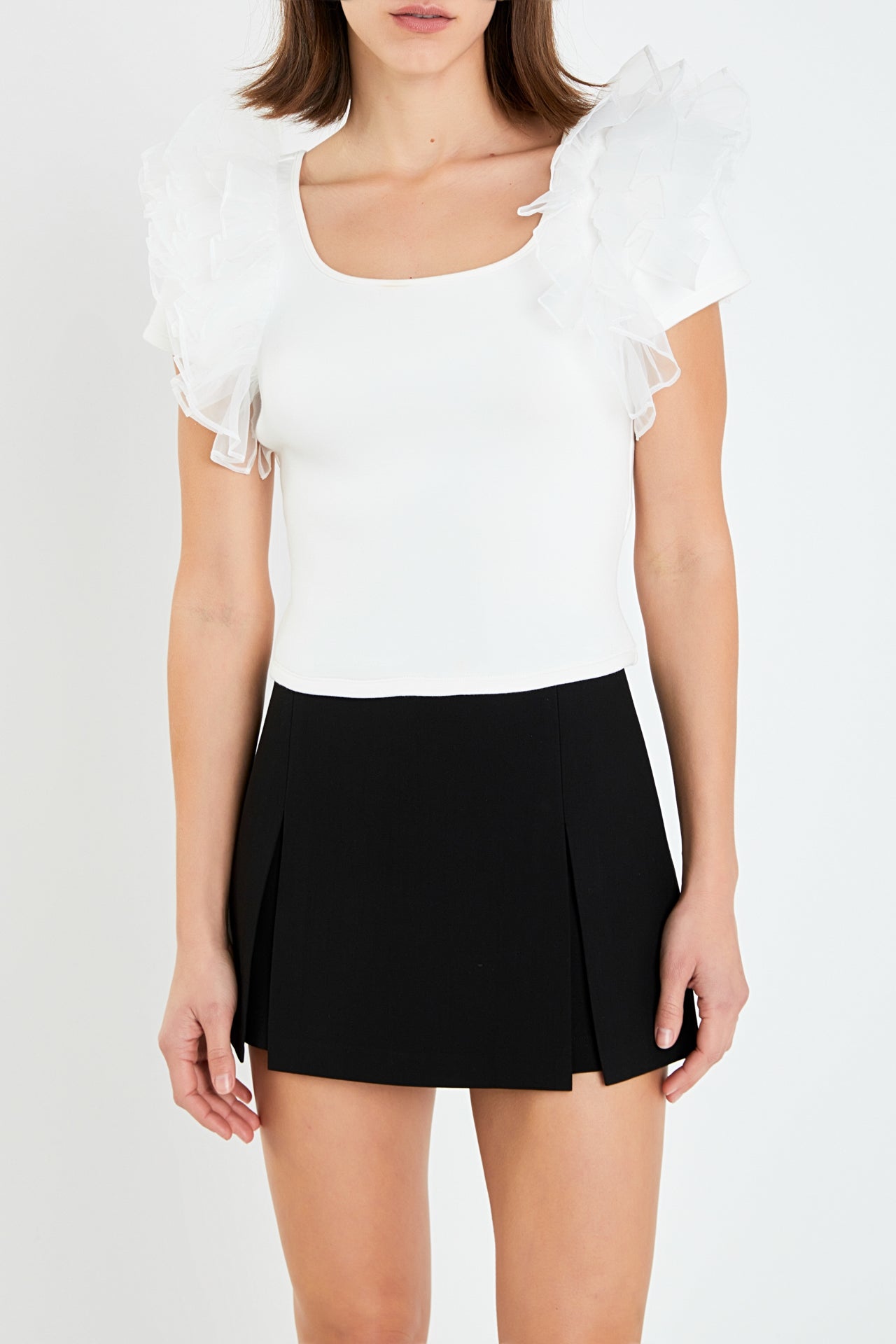 ENGLISH FACTORY - English Factory - Contrast Organza Top - TOPS available at Objectrare