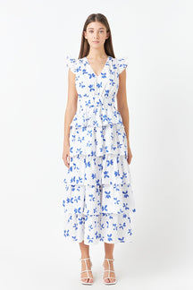 ENDLESS ROSE - Floral Layered Long Dress - DRESSES available at Objectrare