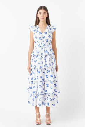 ENDLESS ROSE - Floral Layered Long Dress - DRESSES available at Objectrare