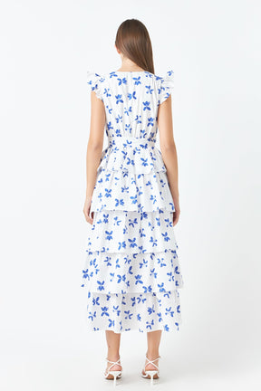 ENDLESS ROSE - Floral Layered Long Dress - DRESSES available at Objectrare