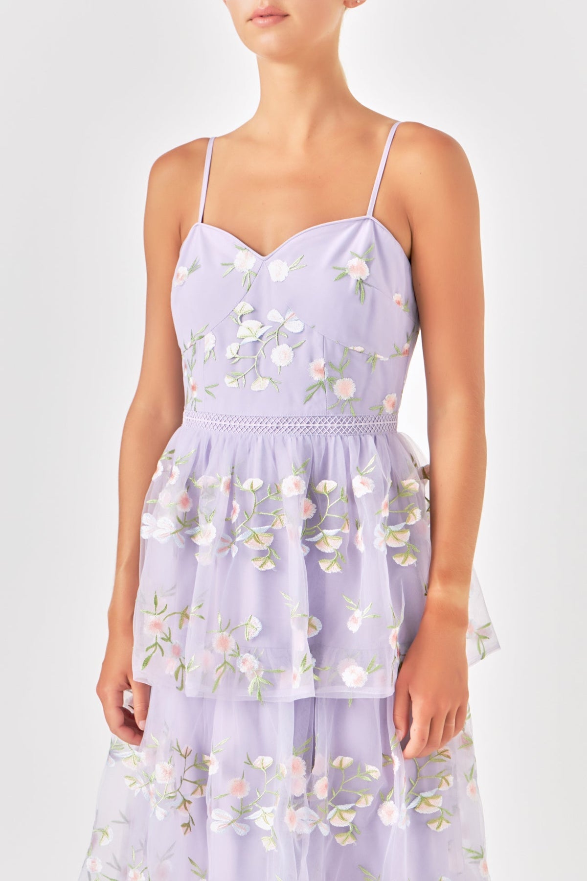 ENDLESS ROSE - Floral Layered Midi Dress - DRESSES available at Objectrare