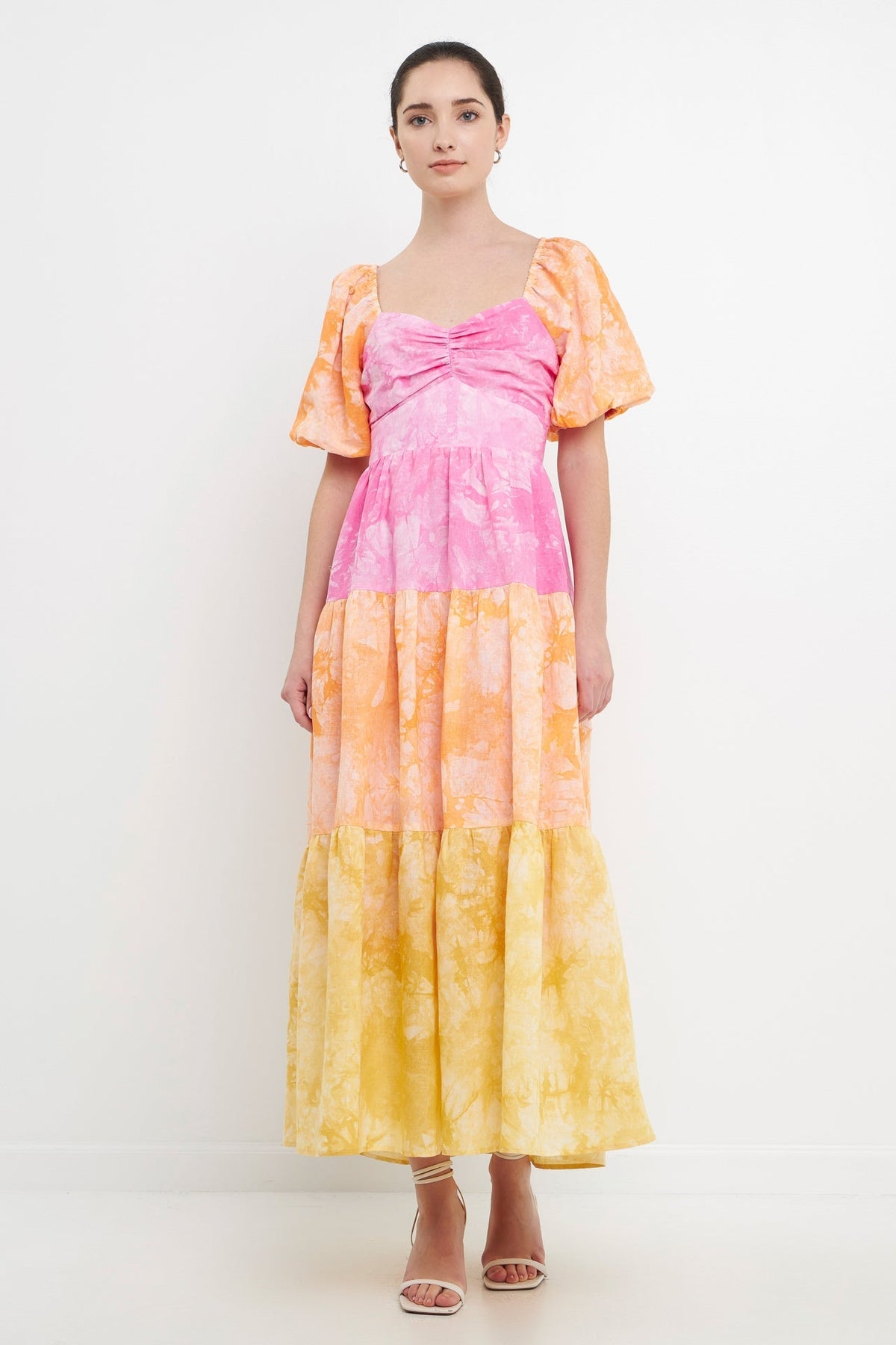 FREE THE ROSES - Free The Roses - Colorblock Tie-dye Back Tie Maxi Dress - DRESSES available at Objectrare