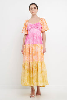 FREE THE ROSES - Free The Roses - Colorblock Tie-dye Back Tie Maxi Dress - DRESSES available at Objectrare