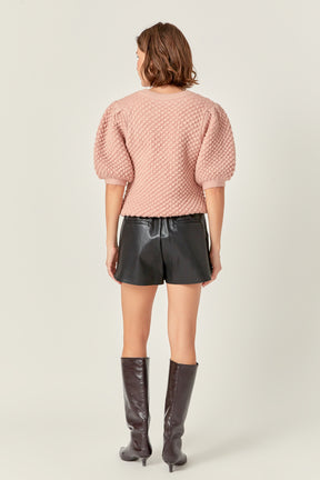 ENGLISH FACTORY - Textured Puff Sweater - SWEATERS & KNITS available at Objectrare