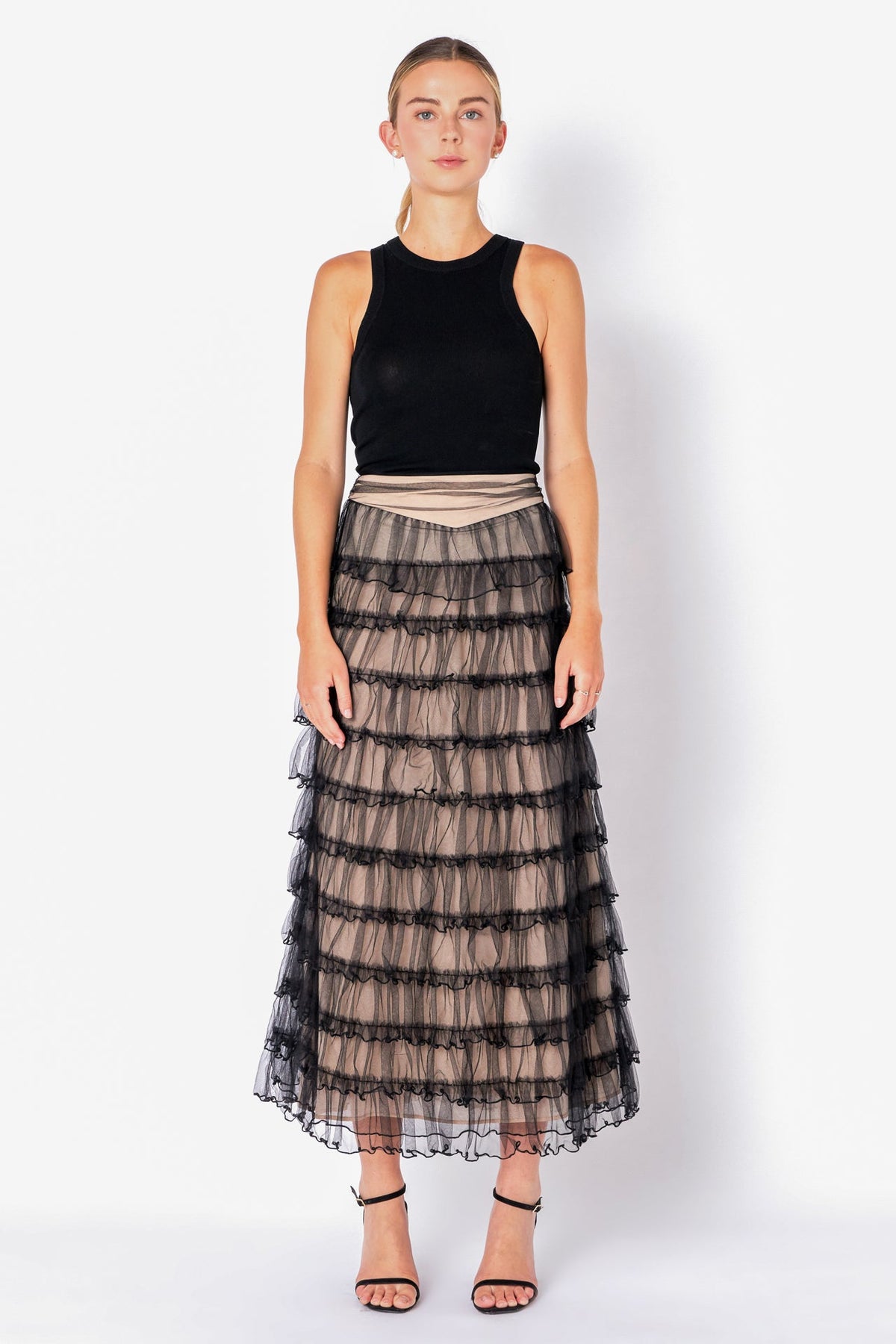 ENDLESS ROSE - Layered Tulle Midi Skirt - SKIRTS available at Objectrare