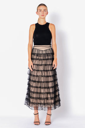 ENDLESS ROSE - Layered Tulle Midi Skirt - SKIRTS available at Objectrare