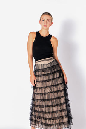 ENDLESS ROSE - Layered Tulle Midi Skirt - SKIRTS available at Objectrare