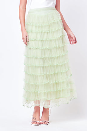 ENDLESS ROSE - Layered Tulle Midi Skirt - SKIRTS available at Objectrare