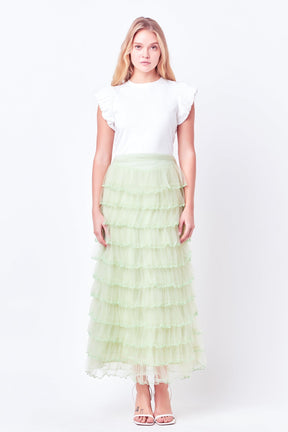 ENDLESS ROSE - Layered Tulle Midi Skirt - SKIRTS available at Objectrare