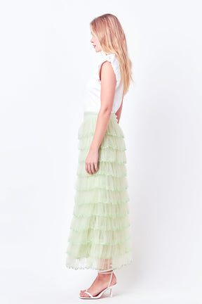 ENDLESS ROSE - Layered Tulle Midi Skirt - SKIRTS available at Objectrare