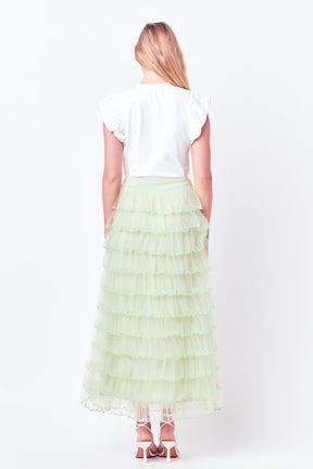 ENDLESS ROSE - Layered Tulle Midi Skirt - SKIRTS available at Objectrare