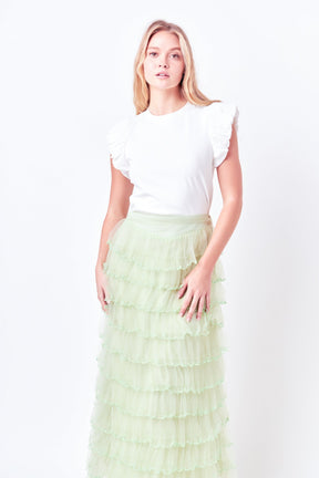 ENDLESS ROSE - Layered Tulle Midi Skirt - SKIRTS available at Objectrare