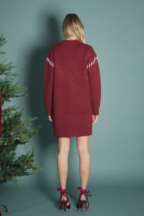 ENGLISH FACTORY - Whip Stitched Knit Mini Dress - DRESSES available at Objectrare