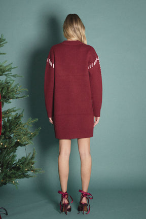 ENGLISH FACTORY - Whip Stitched Knit Mini Dress - DRESSES available at Objectrare
