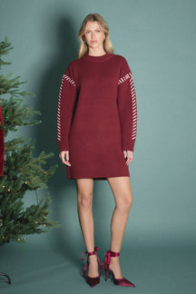 ENGLISH FACTORY - Whip Stitched Knit Mini Dress - DRESSES available at Objectrare