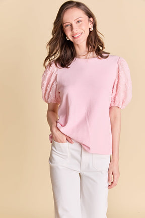 ENGLISH FACTORY - Texture Mixed Media Top - TOPS available at Objectrare