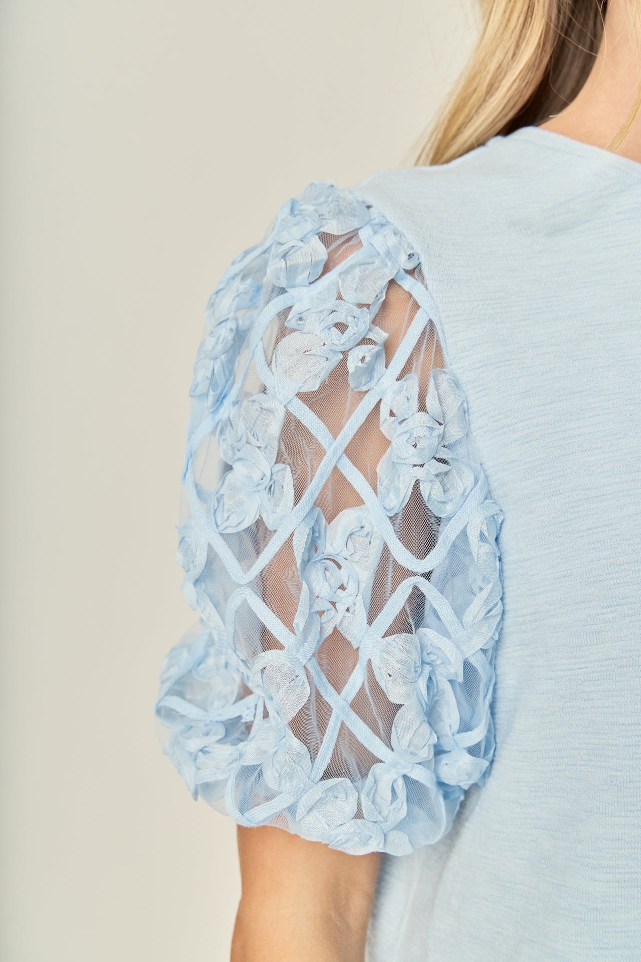 ENGLISH FACTORY - Floral Texture Sleeve Top - TOPS available at Objectrare