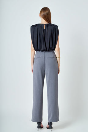 ENDLESS ROSE - Shirred Shoulder Cropped Top - TOPS available at Objectrare