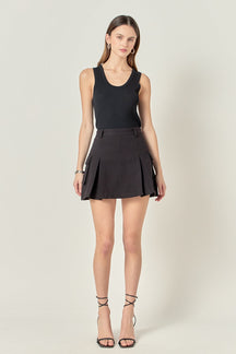 ENGLISH FACTORY - Flap Pocket Pleated Mini Cargo Skort - SKORTS available at Objectrare