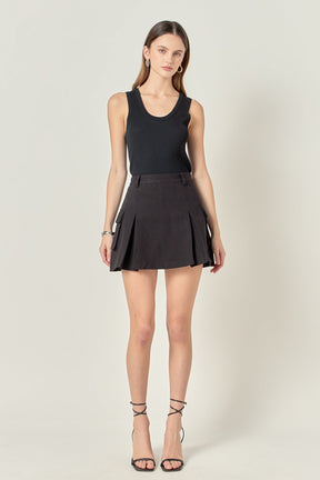 ENGLISH FACTORY - Flap Pocket Pleated Mini Cargo Skort - SKORTS available at Objectrare