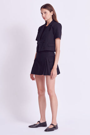 ENGLISH FACTORY - Flap Pocket Mini Cargo Skort - SKORTS available at Objectrare