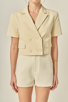 ENGLISH FACTORY - Short Sleeve Blazer - BLAZERS available at Objectrare