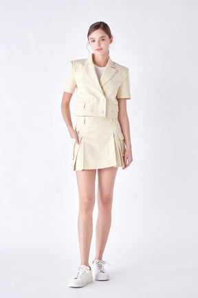 ENGLISH FACTORY - English Factory - Flap Pocket Mini Cargo Skort - SKORTS available at Objectrare