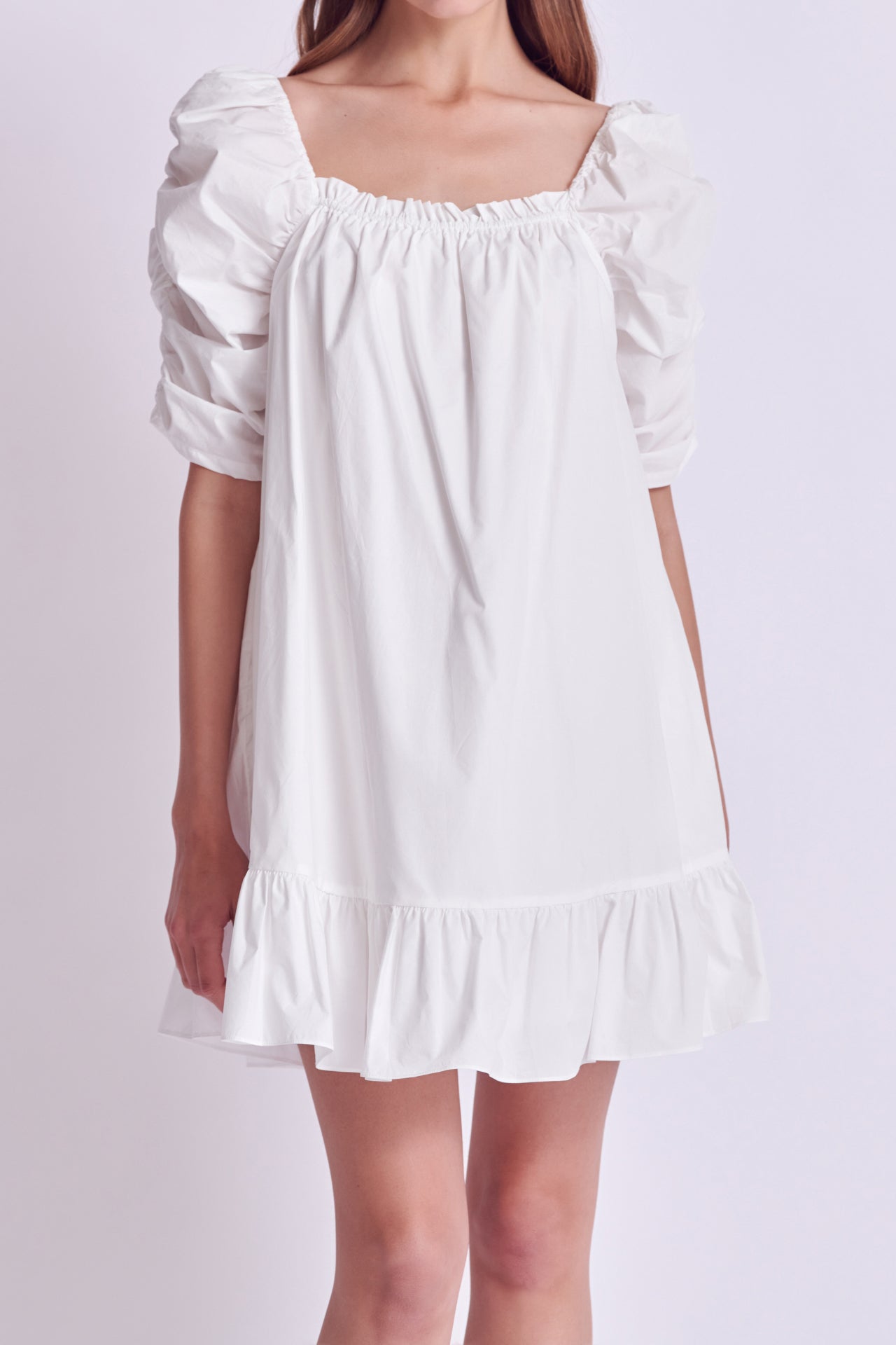 ENGLISH FACTORY - Shirred Puff Sleeve Mini Dress - DRESSES available at Objectrare