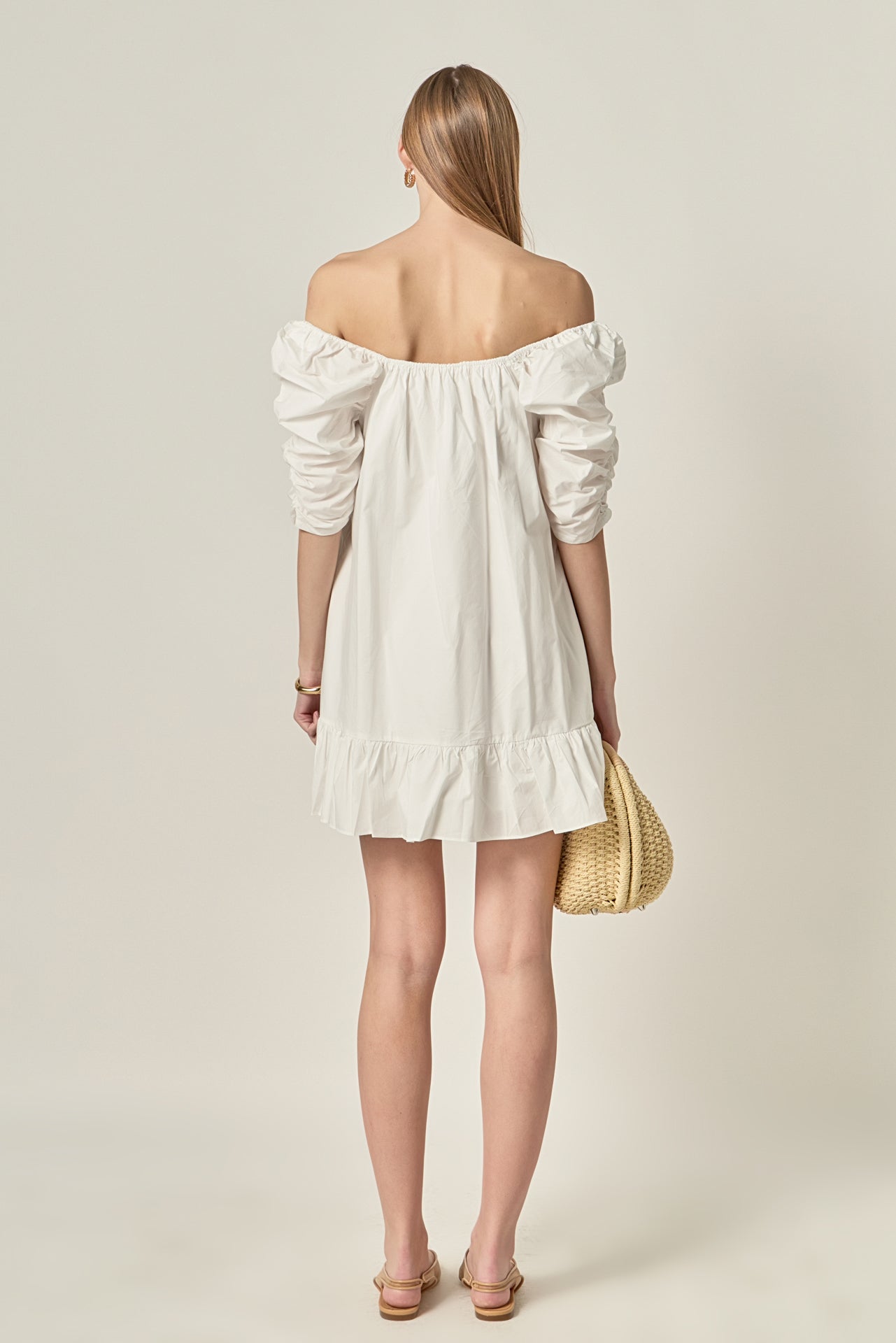 ENGLISH FACTORY - Shirred Puff Sleeve Mini Dress - DRESSES available at Objectrare