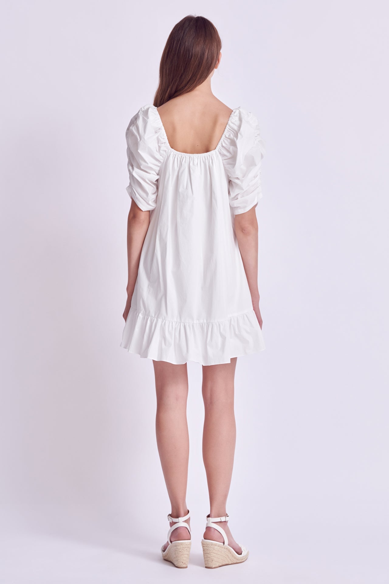 ENGLISH FACTORY - Shirred Puff Sleeve Mini Dress - DRESSES available at Objectrare