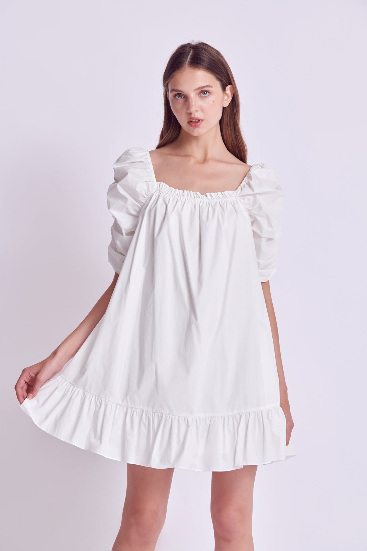 ENGLISH FACTORY - English Factory - Shirred Puff Sleeve Mini Dress - DRESSES available at Objectrare